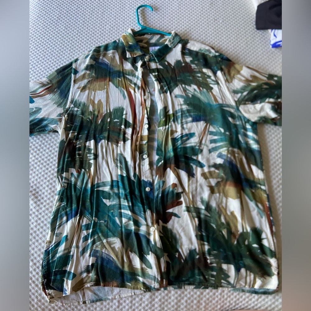 Men's Green Tropical Print Shirt